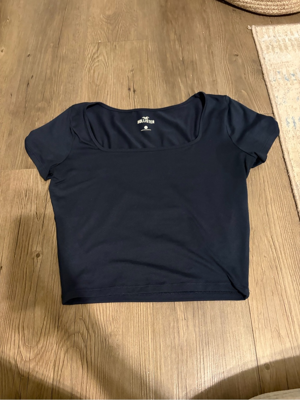 Hollister Navy Square Neck Crop Top